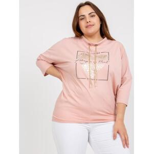 Dámska plus size bavlnená blúzka CLARABEL pink