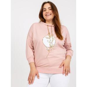 Blúzka s potlačou plus size s 3/4 rukávmi MARITZA pink