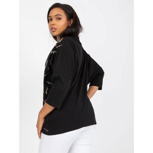 Dámska bavlnená blúzka s potlačou plus size GAE black