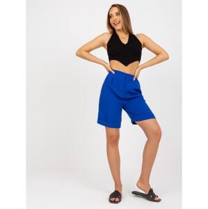 Dámske šortky s vysokým pásom QIA cobalt blue