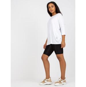 Dámska blúzka plus size s 3/4 rukávmi LONA biela