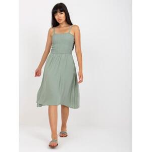 Dámske šaty bez ramienok midi FRESH MADE khaki