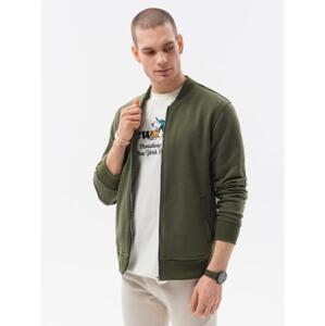 Pánska mikina na zips GREGORY khaki