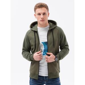 Pánska mikina na zips JADIEL khaki