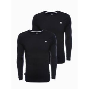 Pánske jednofarebné tričko s dlhým rukávom - mix 2-pack MATTY