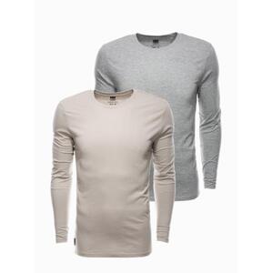 Pánske jednoduché tričko s dlhým rukávom - mix 2-pack PEARCE