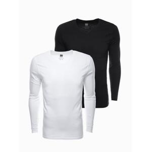 Pánske jednofarebné tričko s dlhým rukávom - mix 2-pack DANA