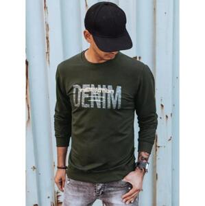 Pánska mikina s potlačou DENIM khaki
