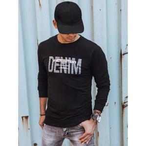 Pánska mikina s potlačou DENIM čierna