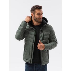 Pánska bunda zateplená CLAY khaki farba