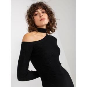 Dámske šaty s náprsenkou mini FLORIE čierne
