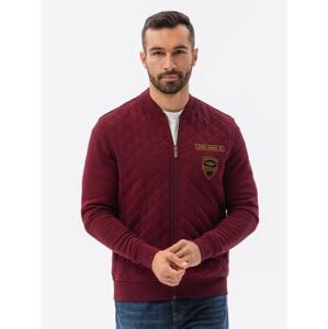 Pánska mikina na zips ROY tmavo červená