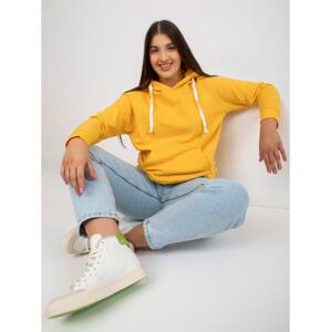 Dámska mikina plus size DON'T KNOW ME tmavo žltá