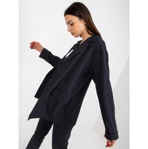 Dámske sako s opaskom ELEGANT námornícky modré