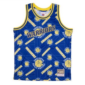 Mitchell & Ness Golden State Warriors Swingman Jersey - Pánske - Dres Mitchell & Ness - Modré - MSPOBW19081-GSWPTNY - Veľkosť: L