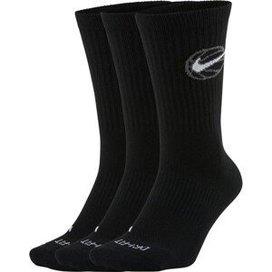 Nike Everyday Crew Socks - Unisex - Ponožky Nike - Čierne - DA2123-010 - Veľkosť: L