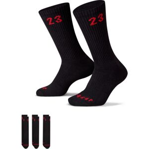 Jordan Essentials 3 Pack Crew Black/Red Socks - Unisex - Ponožky Jordan - Čierne - DA5718-011 - Veľkosť: S