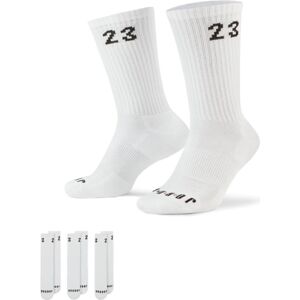 Jordan Essentials 3 Pack Crew White Socks - Unisex - Ponožky Jordan - Biele - DA5718-100 - Veľkosť: S