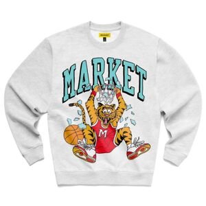 Market Dunking Cat Crewneck Sweatshirt Ash Grey - Pánske - Mikina MARKET - Sivé - 396000076/0016 - Veľkosť: S