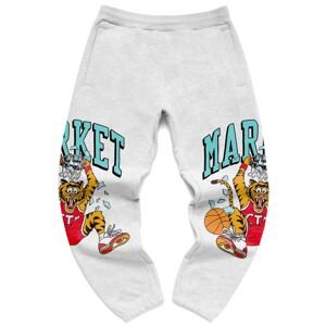Market Dunking Cat Sweatpants Ash Grey - Pánske - Nohavice MARKET - Sivé - 395000237/0016 - Veľkosť: XL