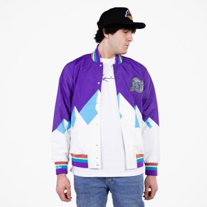 Mitchell & Ness 75th Anniversary Warm Up Jacket Utah Jazz Purple - Pánske - Bunda Mitchell & Ness - Biele - OJBF1201-UJAYYPPPPURP - Veľkosť: S
