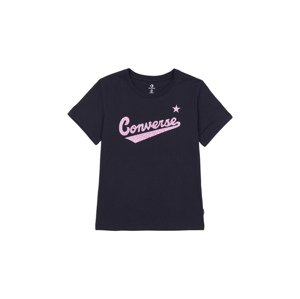 Converse Script Logo Leopard Infill Classic Tee - Dámske - Tričko Converse - Čierne - 10022344-A02 - Veľkosť: XS