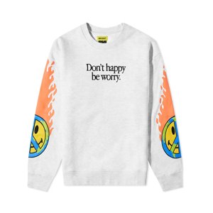 Market Smiley Earth On Fire Crewneck - Pánske - Mikina MARKET - Sivé - 396000839 - Veľkosť: S