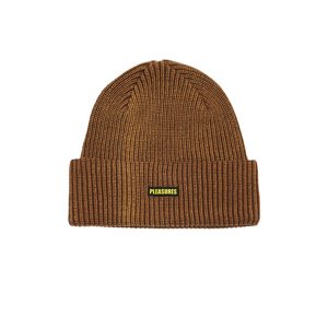 Pleasures Impact Logo Beanie Tan - Unisex - Čapica Pleasures - Hnedé - P22F063-TAN - Veľkosť: UNI