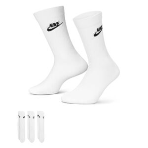 Nike Sportswear Everyday Essential Socks 3-Pack White - Unisex - Ponožky Nike - Biele - DX5025-100 - Veľkosť: S