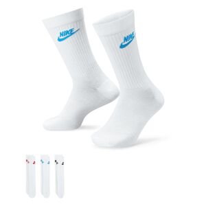Nike Sportswear Everyday Essential Crew 3-Pack Socks Multi-Color - Unisex - Ponožky Nike - Biele - DX5025-911 - Veľkosť: XL