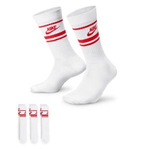 Nike Sportswear Dri-FIT Everyday Essential Crew 3-Pack Socks White University Red - Unisex - Ponožky Nike - Biele - DX5089-102 - Veľkosť: L