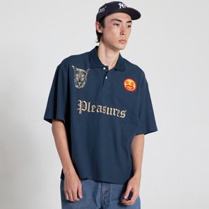 Pleasures Wyatt Boxy Polo Navy - Pánske - Tričko Pleasures - Modré - P24SU036-NAVY - Veľkosť: 2XL
