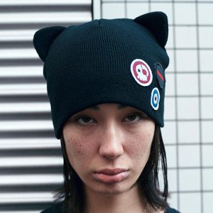 Pleasures Cat Ears Beanie - Unisex - Čapica Pleasures - Čierne - P24E015-BLACK - Veľkosť: UNI