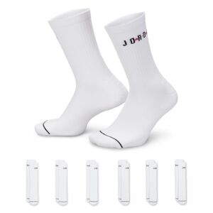 Jordan Everyday Crew Socks 6-Pack White - Unisex - Ponožky Jordan - Biele - FZ2051-100 - Veľkosť: XL
