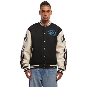 Karl Kani Amor Flames College Jacket - Pánske - Bunda Karl Kani - Čierne - 60750019 - Veľkosť: L
