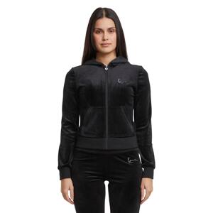 Karl Kani Signature Rhinestone Velours Tight Trackjacket - Dámske - Bunda Karl Kani - Čierne - 61860032 - Veľkosť: S